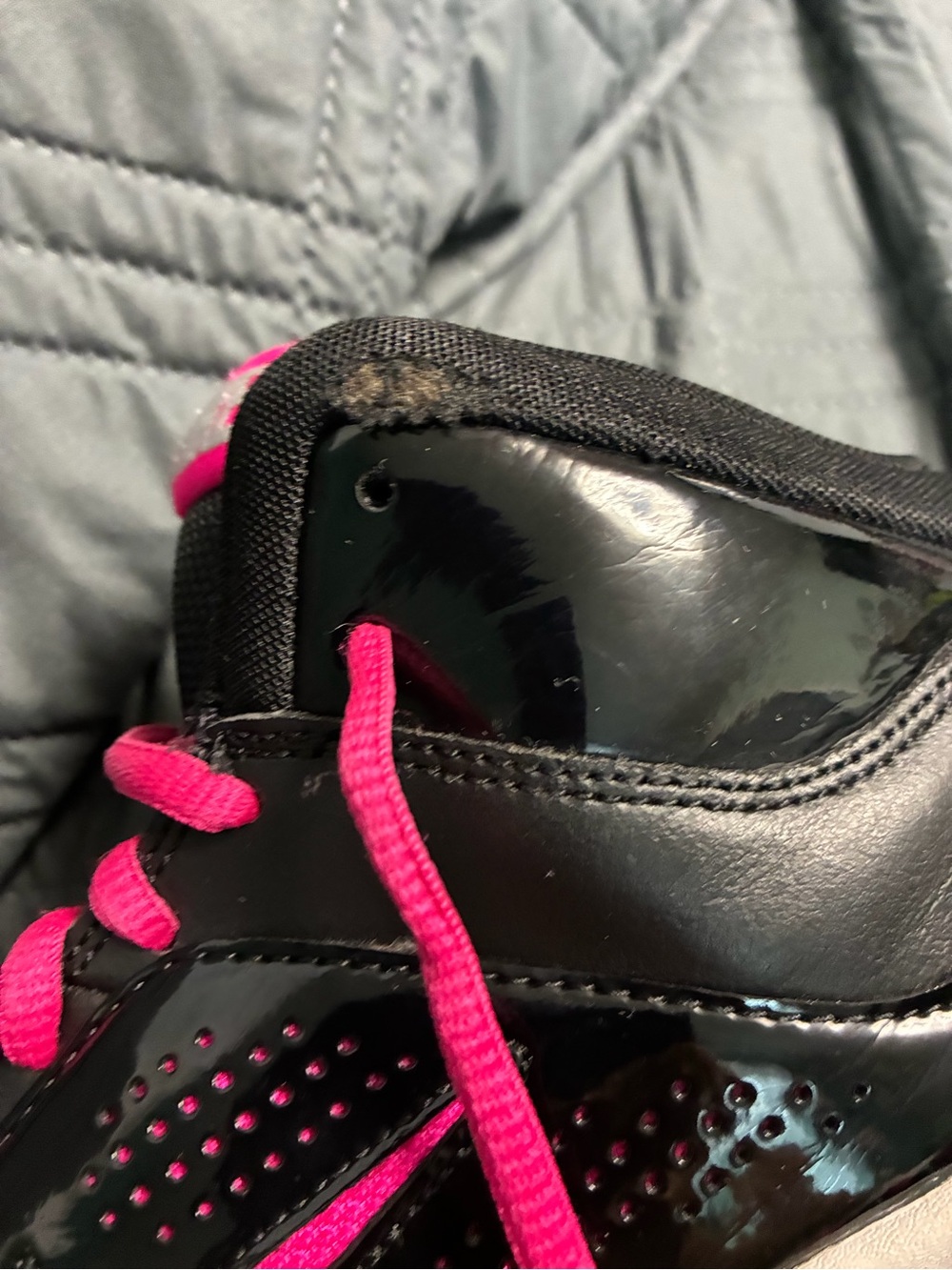 Nike Women’s Black and Hot Pink High-Top Sneakers - Picture 5 of 7
